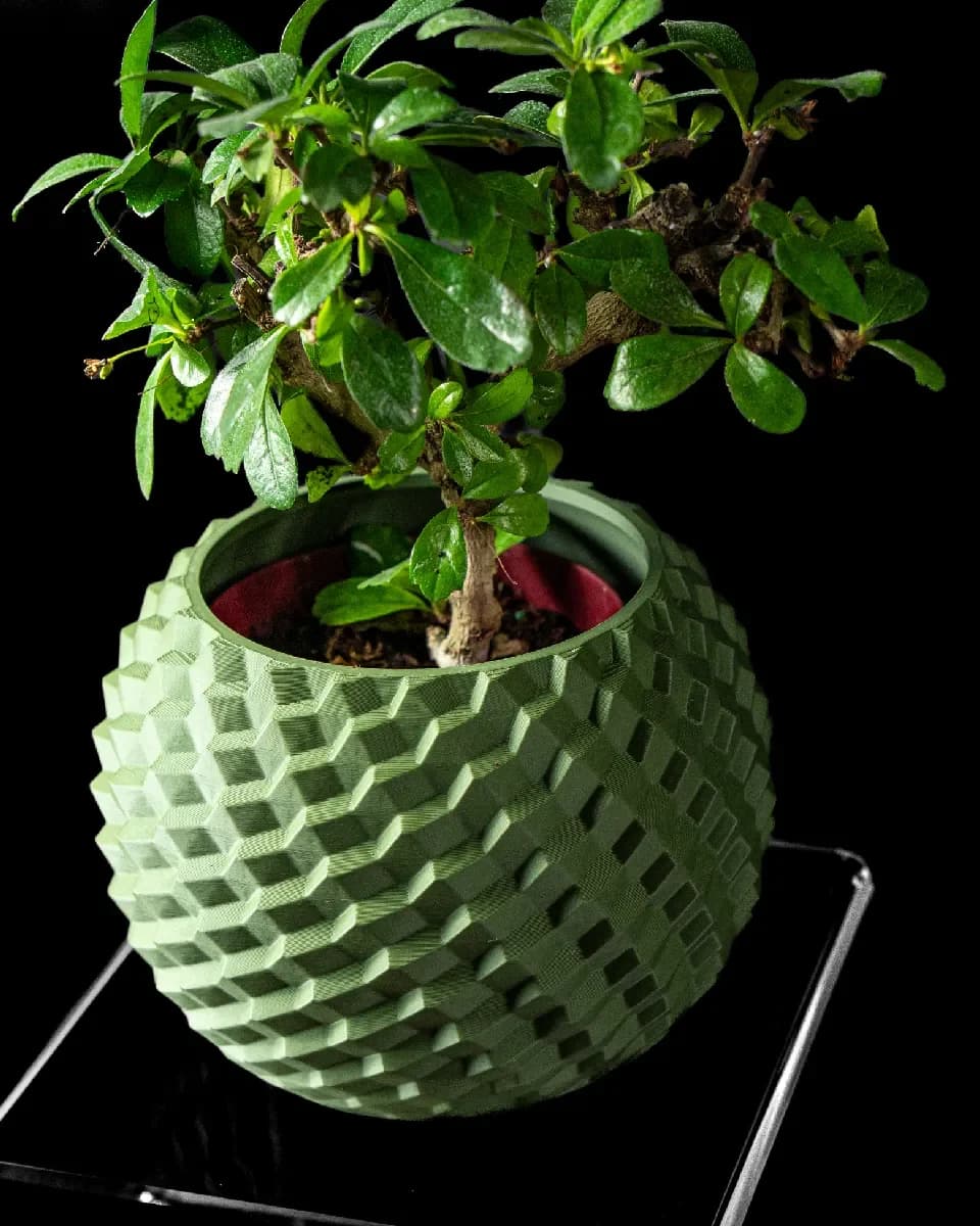 Cobble – Cache-pot géométrique à texture 3D - Miniature 5